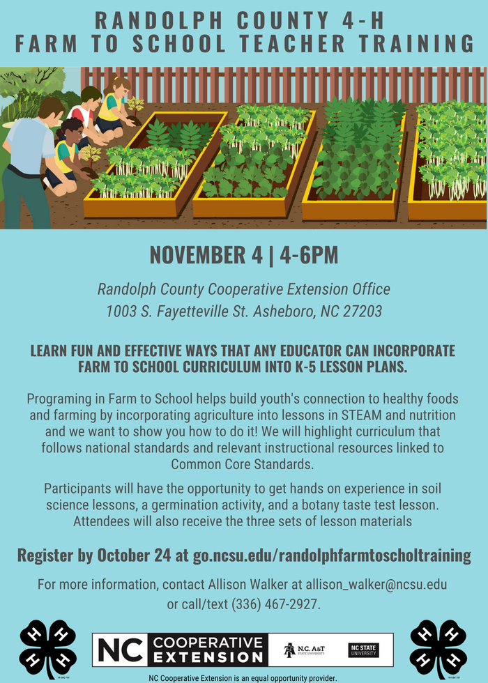 details about the farm to school teacher training 