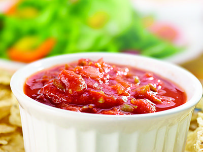 Fresh Salsa Surrounded by Tortilla Chips