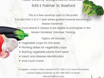 Flyer: Planning Your Vegetable Garden — Thu Oct 14, 2021, 10:00 AM, Hoke County Cooperative Extension