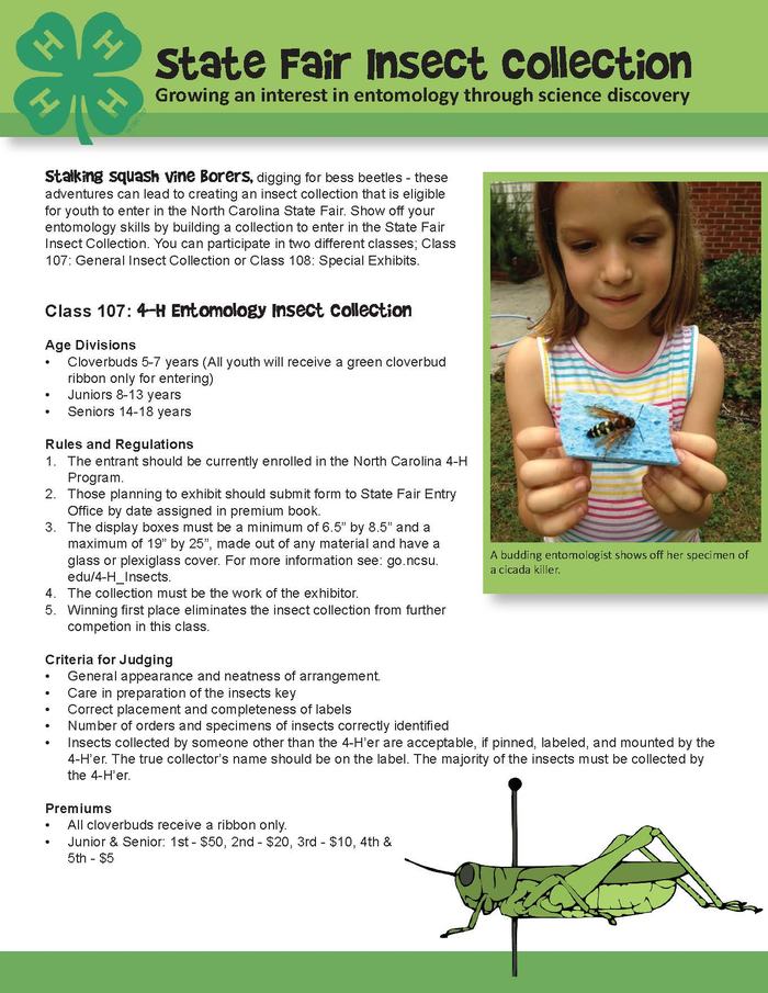 Image of state fair insect collection rules and regulations