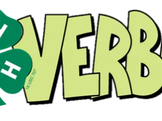 Stylized "CLOVERBUDS" text with a green four-leaf clover bearing white 4‑H H's on each leaf.