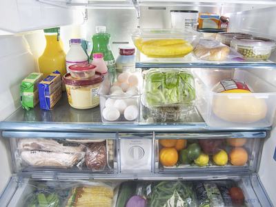 Food in a refrigerator