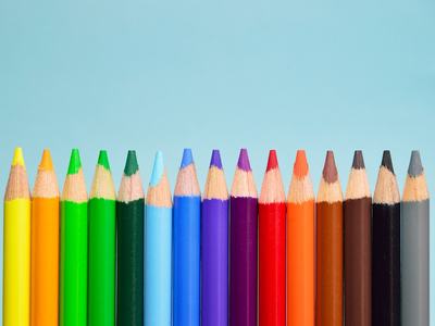 Rainbow colored pencils