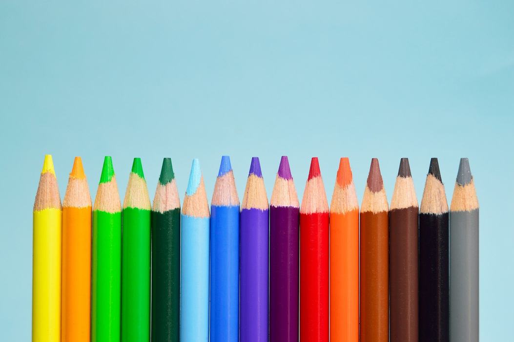 Rainbow colored pencils