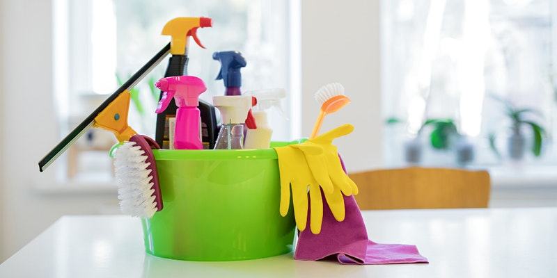 Bucket and cleaning supplies