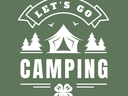 draft of "Let's Go Camping" tee shirt design with nature scene