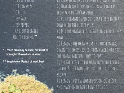 fried okra recipe poster