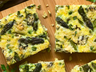 Spinach and mushroom frittata slices