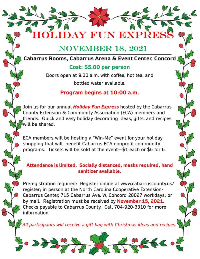 Holiday Fun Express flyer