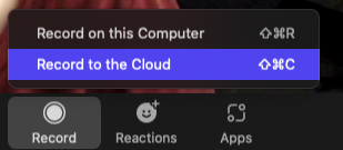 Record to the Zoom Cloud
