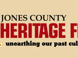 Jones County Heritage Festival with plow graphic and text 'unearthing our past cultivating future'