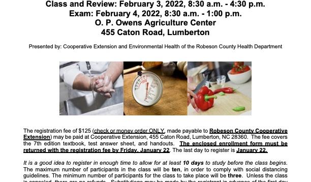 ServSafe Managers Food Safety Certification Training - Robeson County ...