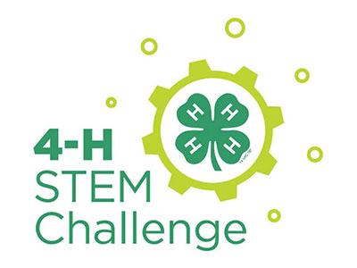 4-H STEM Challenge logo: four-leaf clover with H's inside a gear
