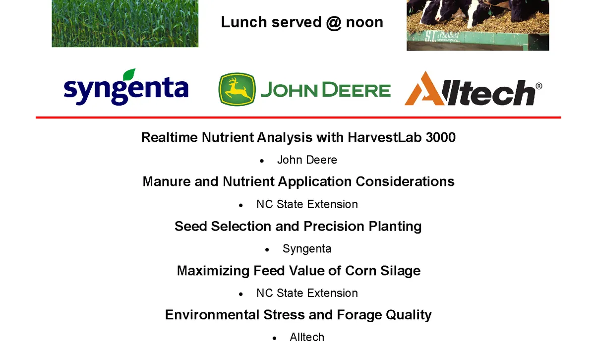Corn Silage Meetings for Beef and Dairy Cattle Producers - Beef | NC ...