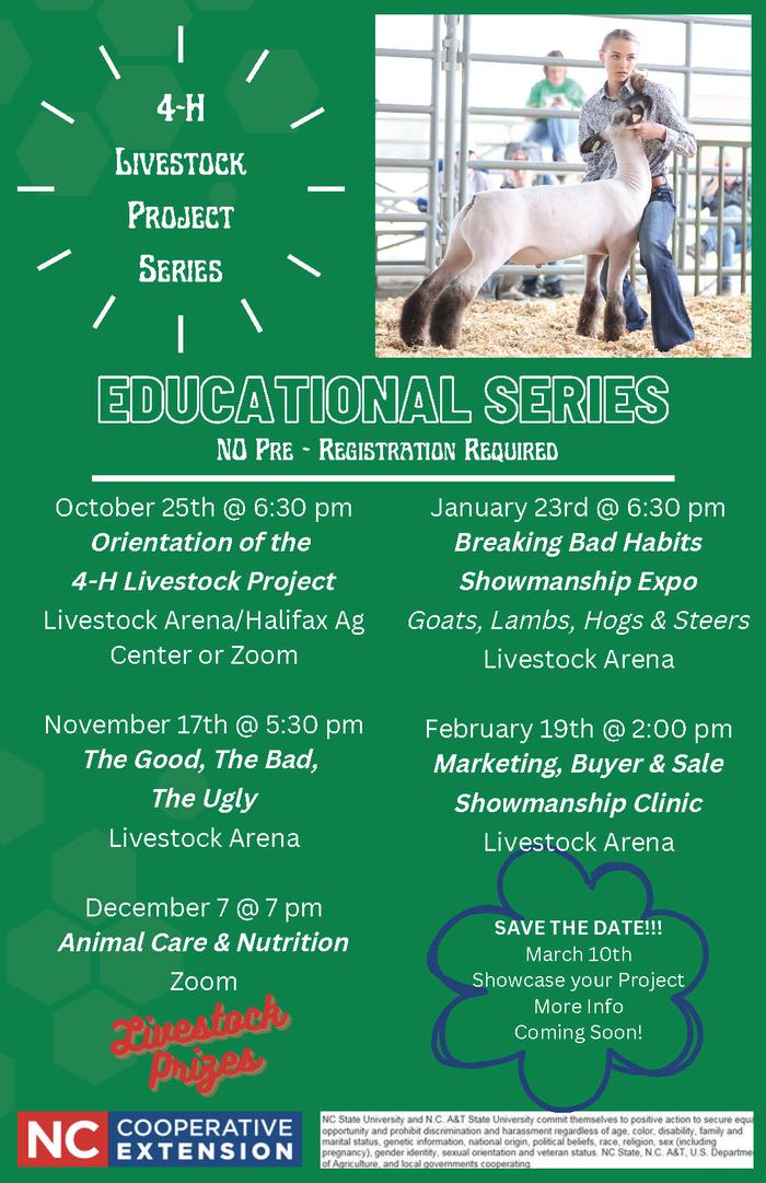 4-H Livestock Project Series flyer
