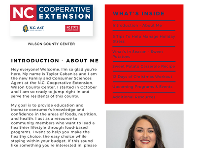 Wilson Bits & Bites newsletter cover — December 2021; NC Cooperative Extension logo; portrait