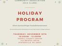 Holiday Program flyer