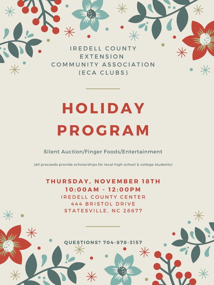Holiday Program flyer