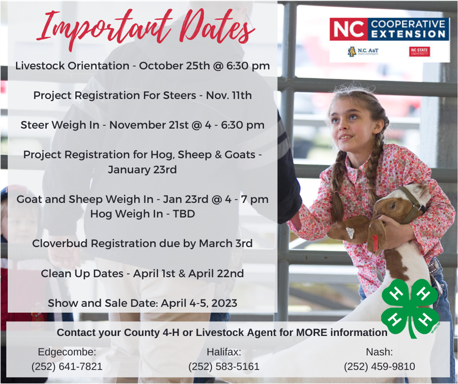 Important 4-H Activity dates 