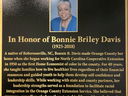 Plaque of Bonnie B Davis with photo