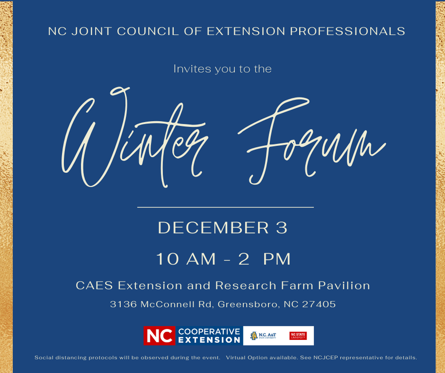 Winter Forum — Dec 3, 10 AM–2 PM; CAES Extension and Research Farm Pavilion, Greensboro