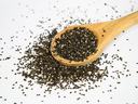 wooden spoon and chia seeds