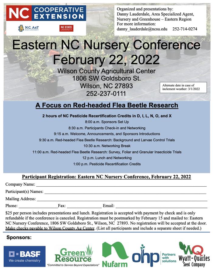 Eastern NC Nursery Conference Flyer Image