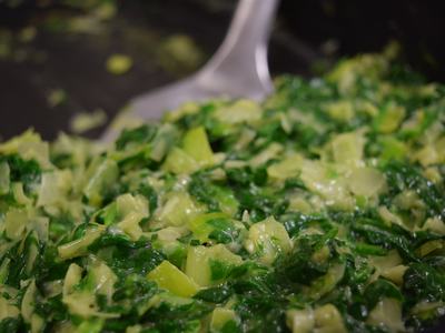 Creamy Spinach with Leeks