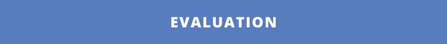White text "EVALUATION" centered on a blue background.