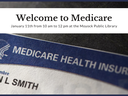 Medicare Card in background advertising upcoming class