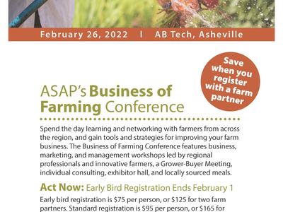 ASAP 2022 Business of Farming Conference — Feb 26, 2022, AB Tech Asheville