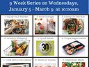 COOKING 101: 9-week series Wednesdays Jan 5–Mar 9 at 10:00am. Register: go.ncsu.edu/fcsregistration