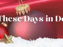 Red Christmas ornaments and snow with text "Closed These Days in December"