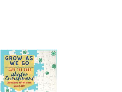 GROW AS WE GO — Save the Date: Winter Enrichment, Cabarrus County, January 15, 2022