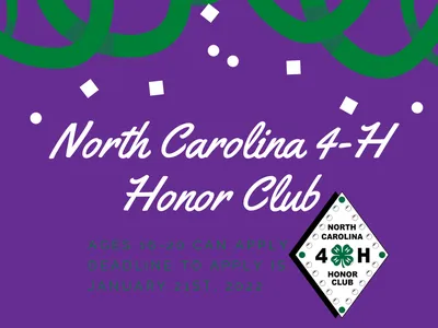 Flyer for NC 4-H Honor Club