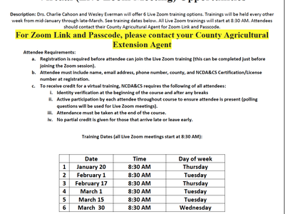 Auxin Training Flyer
