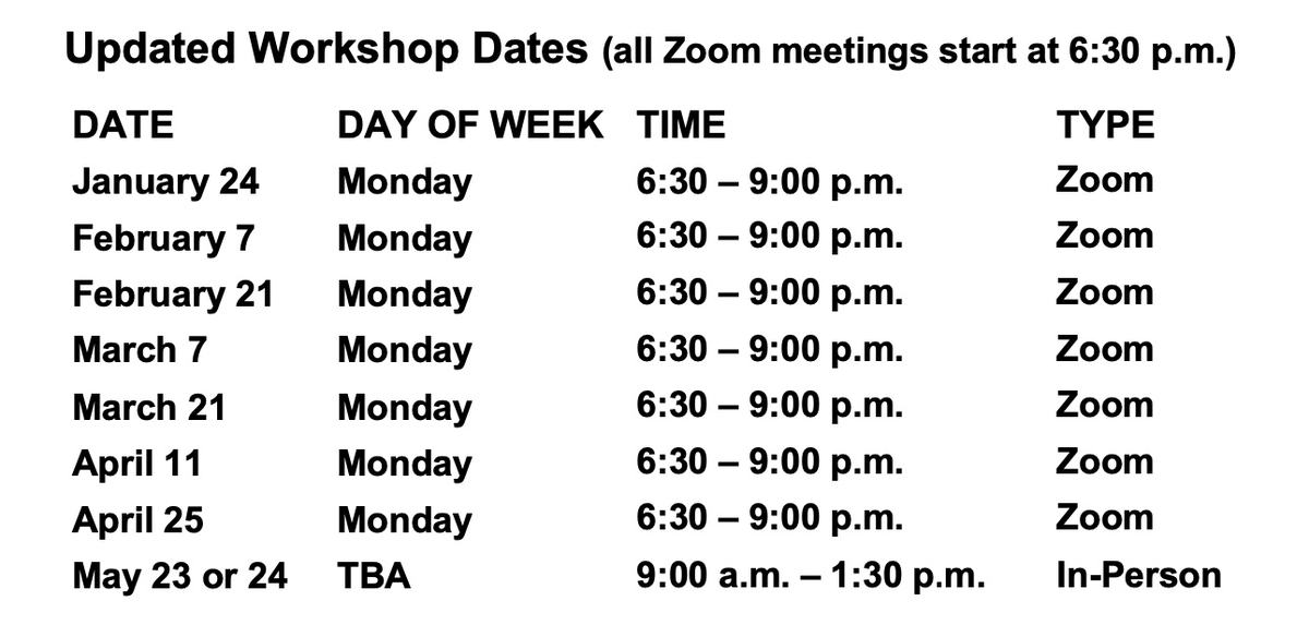 Updated schedule times