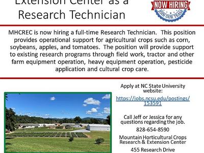 Now hiring research tech position