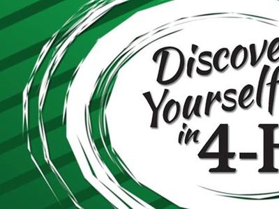 green clover that says discover yourself in 4-H
