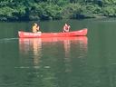 4-H summer campers canoeing.