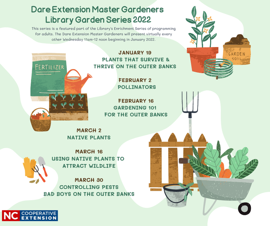 Dare Extension Master Gardeners Library Garden Series 2022 schedule