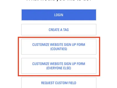 ActiveCampaign Custom Sign Up Options