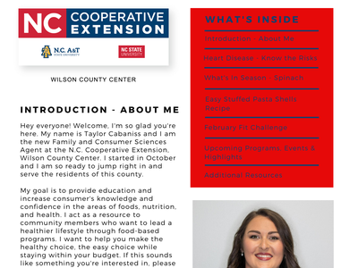 WILSON BITS & BITES newsletter cover; Family and Consumer Sciences; Feb 2022; NC Cooperative Extension logo; woman portrait