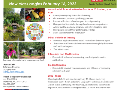 This the program flyer advertising the Extension Master Gardener Class 
