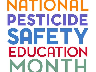 Orange-Purple-Blue-Red-Green Block Logo for National Pesticide Safety Education Month