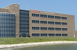 CMAST building along waterfront