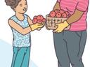 Child and Adult with vegetable basket