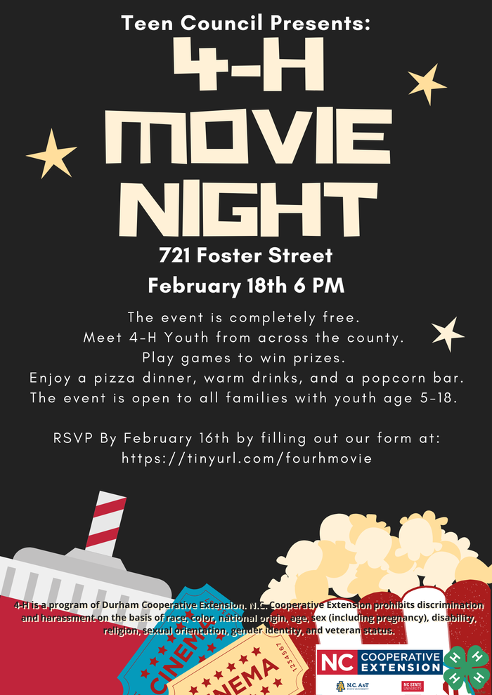 4-H Movie Night poster
