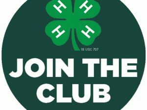 Four-leaf clover with H on each leaf above large text "JOIN THE CLUB" and small "18 USC 707"