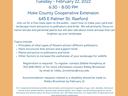 Plants for Pollinators and Birds — Feb 22, 2022, 6:30–8:00 PM; 645 E Palmer St, Raeford